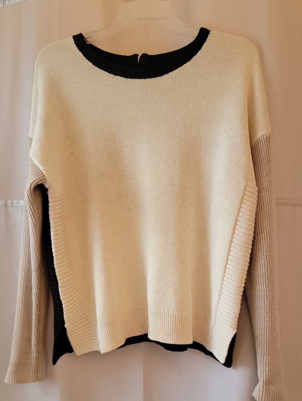 Rachel Zoe Color Block Cotton Sweater Large Like New, Large